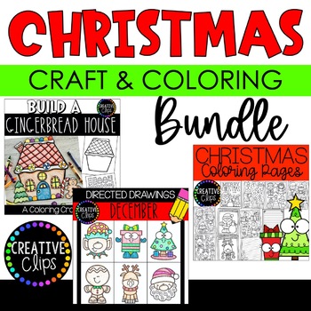 Preview of Christmas Craft and Coloring Bundle {Christmas Coloring Pages}
