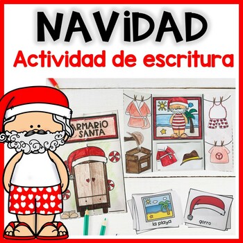 Preview of Christmas Craft in Spanish | Actividad escritura de Navidad | Manualidad Santa