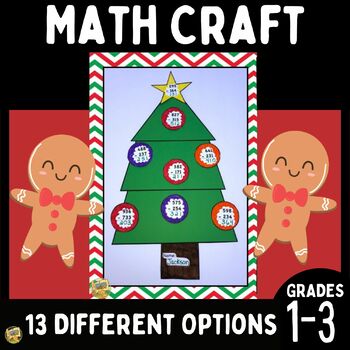 Preview of Math Christmas Craftivity - Adding, Subtracting, Even/Odd, Regrouping, and MORE