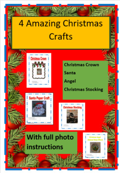 Preview of Christmas Crafts- 4 Designs- with Photo Detailed Instructions- Procedural Texts