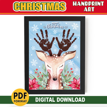 Christmas Crafts Activity | Rudolph Reindeer Handprint Art | Deer DIY ...