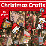 Christmas Crafts Boxes, 3D Houses, and Cards Easy No Prep