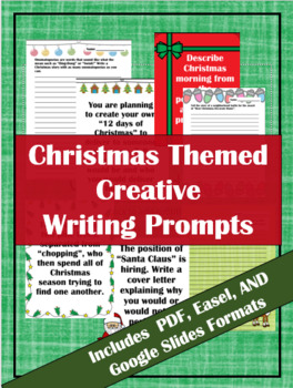 Preview of Christmas Creative Writing Fun and Silly Prompts- Class and Student Versions