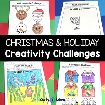 Preview of Christmas Creativity Challenges with Hanukkah Activities Winter Holidays STEM