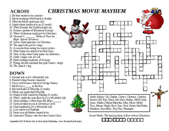 Christmas Crossword Movie Mayhem by Scorton Creek Publishing Kevin Cox