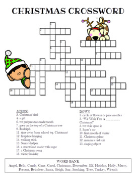 Christmas Crossword Puzzle (Color and BW versions) by Celebration Station