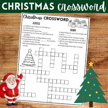Christmas Crossword Puzzle No Prep by Teach Practically TPT