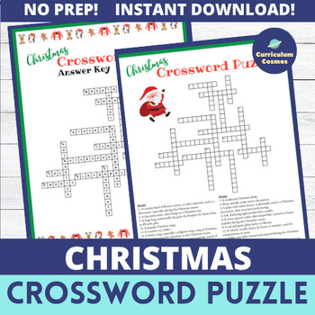 Preview of Christmas Crossword Puzzle for Teachers, Staff, and Students