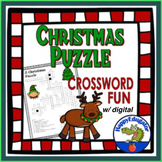 Christmas Crossword Puzzles & Fun Holiday Easel Activity P