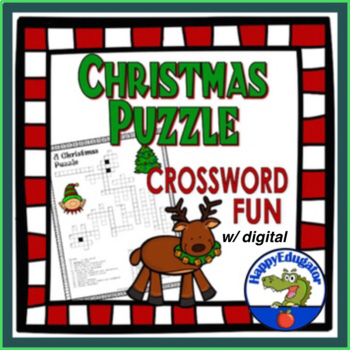 Preview of Christmas Crossword Puzzles - Fun Holiday Easel Activity Printable and Digital