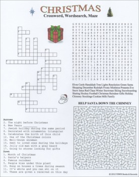 Christmas Activity Book for Kids Ages 4-8: 100 Pages of Word Search,  Crossword Puzzles, Spot the Difference, Maze, Connect the Dots, Scissor  Skills  Books by Those Thin Pancakes