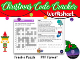 Christmas Code Cracker Crossword FREEBIE