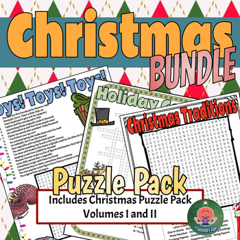 Preview of Christmas Crossword and Word Search Puzzle Pack BUNDLE (PDF)