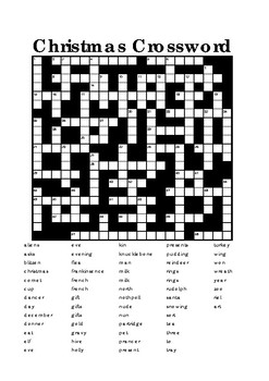 Christmas Crossword (difficult) by School's Gold | TpT