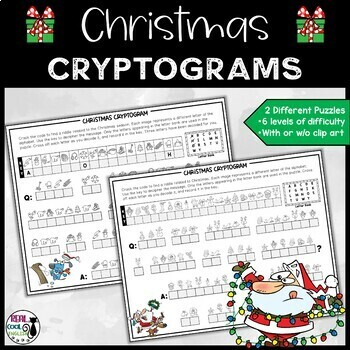 Christmas Secret Message Cryptogram Puzzles - December Crack the Code ...