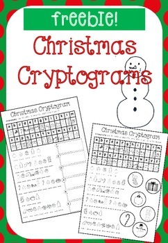Christmas Cryptograms Worksheets Teaching Resources Tpt