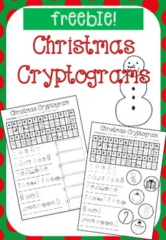 Preview of Christmas Cryptogram Writing Freebie