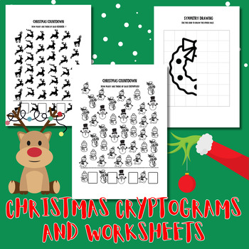 Preview of Christmas Cryptograms & more activities with solution for Kinder to Second