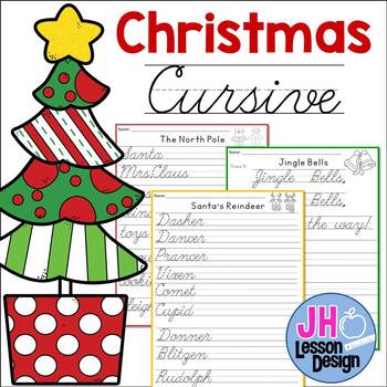 Christmas Cursive Pages by JH Lesson Design  TPT