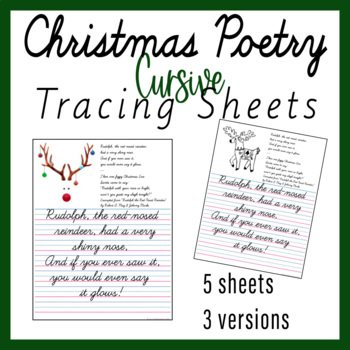 Preview of Christmas Cursive Worksheets
