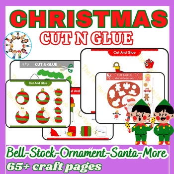 Preview of Christmas Cut And Paste, Cut And Glue Christmas Items, 60+ Christmas Craft