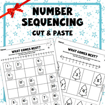 Preview of Christmas Cut & Paste | Number Sequencing 1-20 | Number Sense