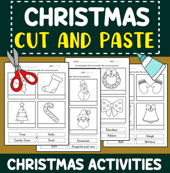 Christmas Cut and Paste Activity : Cutting Practice Sheets / Winter ...