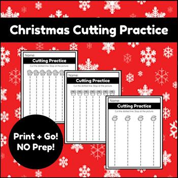 Christmas Cutting Practice (fine Motor Skills) (no Prep) By Kinder Is 