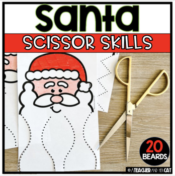 Scissors Skills - Christmas Scissors Practice - Santa Beard Trim