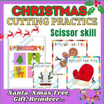 Preview of Christmas Cutting Practice, Scissor Skill practice