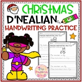 Christmas D'Nealian Handwriting Practice