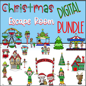 Preview of Christmas DIGITAL Escape Room BUNDLE No Prep!