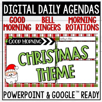 Preview of Christmas Daily Agenda | Bell Ringer Templates | Google Slides
