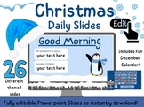 Christmas Daily Slides Editable, December Morning Slides, 