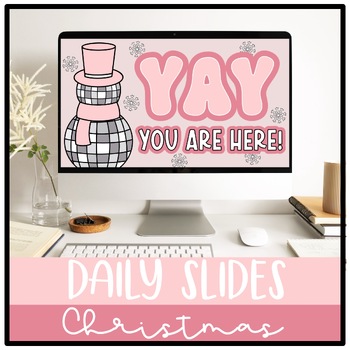 Preview of Christmas Daily Slides Editable | Pink Christmas