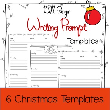 Preview of Christmas Daily Writing Warm Up Template Paper | Middle High School Bell Ringer