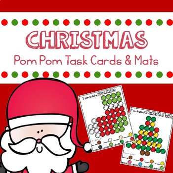 Pom poms Christmas. Fine motor mats. December. Centers. by lasitaveronica