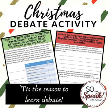 Preview of Christmas Debate Activity