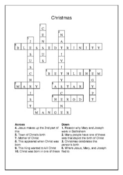 Christmas - December 25th Crossword Puzzle Word Search Bell Ringer