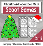 Christmas December 2nd Grade {Scoot Game/Task Cards} Math Bundle