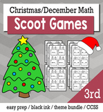Christmas December 3rd Grade {Scoot Game/Task Cards} Math Bundle