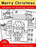 Christmas December Art & Writing Activities, Fun No-Prep W