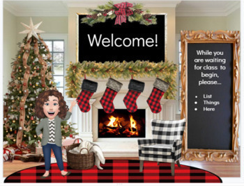 Preview of Christmas December Bitmoji classroom - Farmhouse, Shabby Chic, Buffalo check