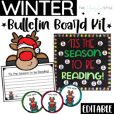 Christmas December Bulletin Board and Editable Reindeer Wi