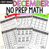 Christmas Math Worksheets First Grade December No Prep Printables