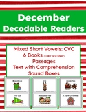 December Themed Decodable Readers: Six Short Vowel Books (CVC)