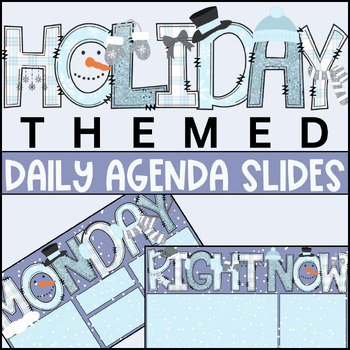 Preview of Christmas, December, Winter - Agenda - Daily Slides - Cute, Fun, Seasonal