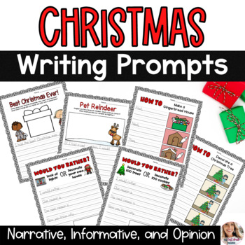 Preview of Christmas December Writing Prompts Narrative Informative and Opinion