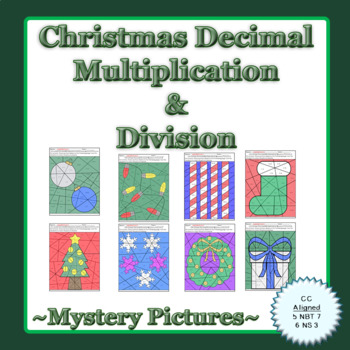 Preview of Christmas Decimal Multiplication and Division Mystery Pictures