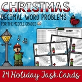 Christmas Decimal Word Problem Task Cards